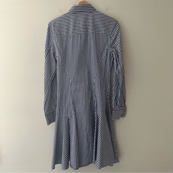 Derek Lam Shirt Dress Striped Size 6 Menswear Inspired Full Skirt Designer - Picture 6 of 12
